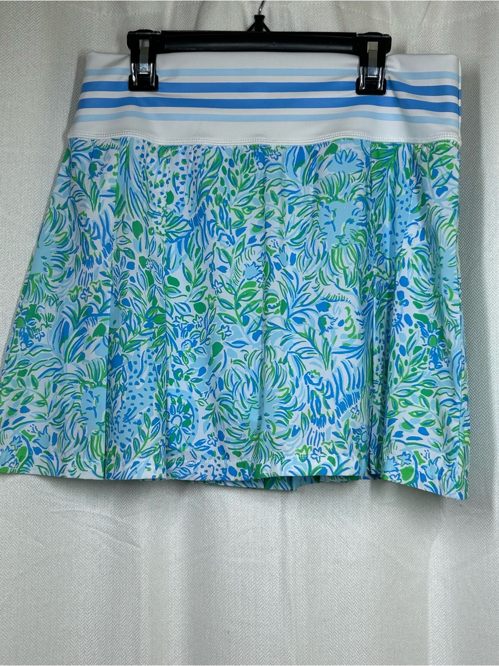 Lilly Pulitzer Luxletic Skort Alia Hydra Blue Dandy Lions Size Medium Blue Green